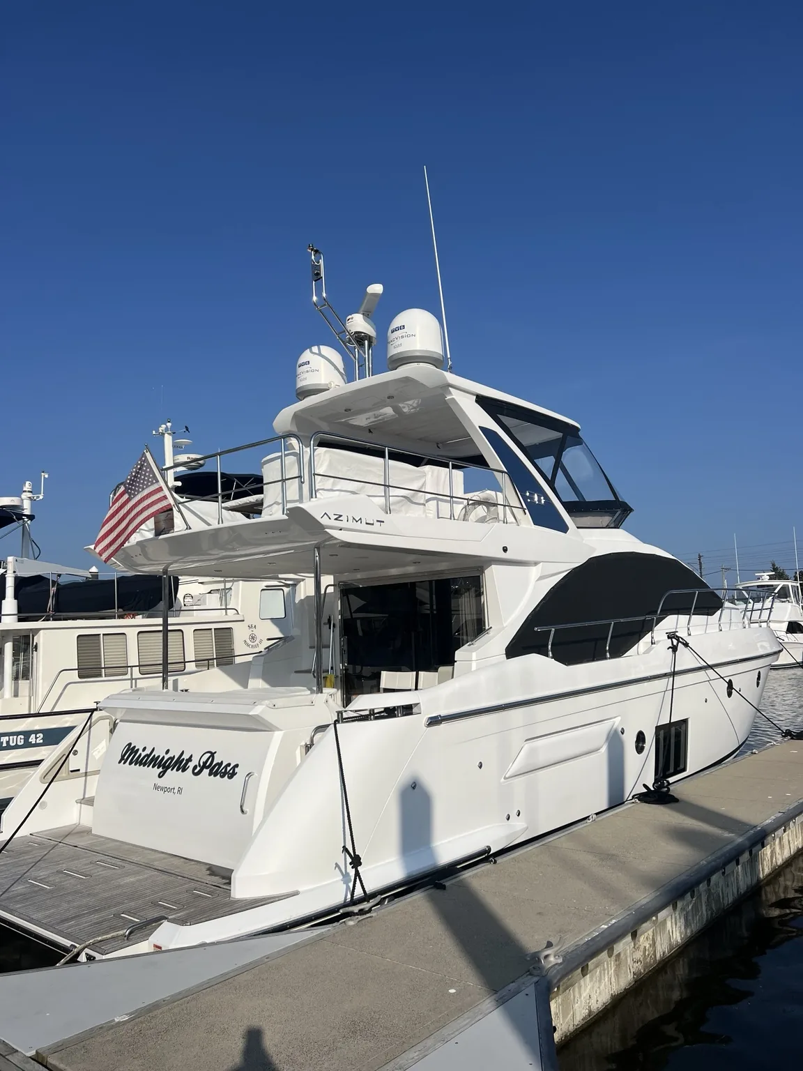 Azimut motor yacht at the dock